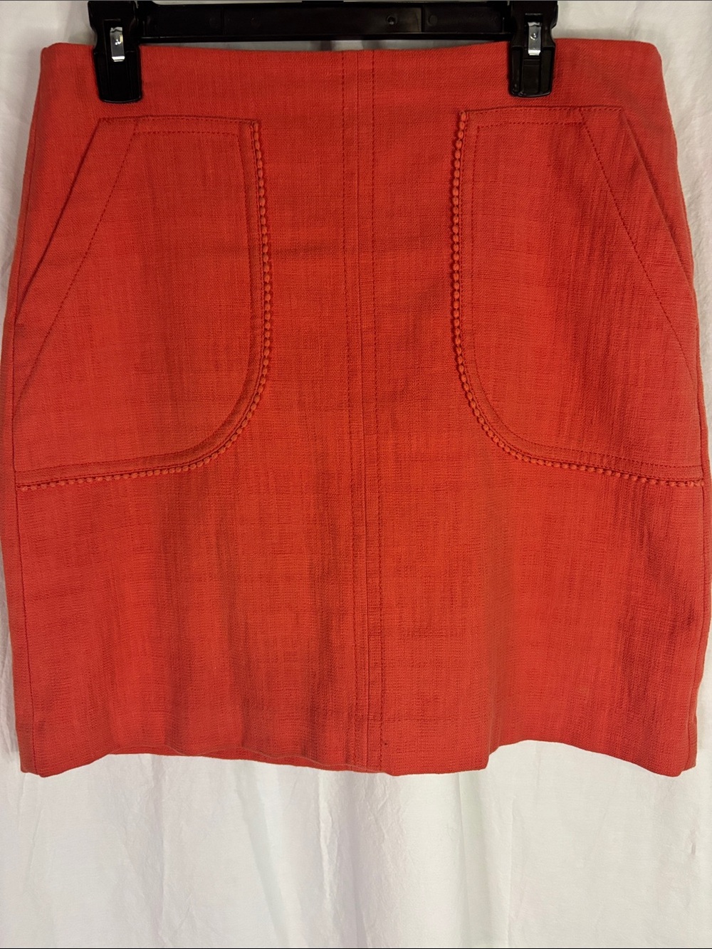 LOFT orange Textured  Skirt with Front Pockets